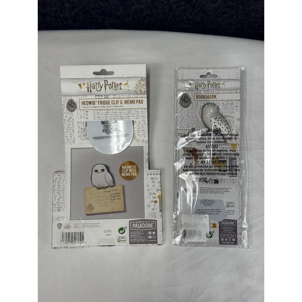 Harry Potter Hedwig Fridge Clip Memo Pad and 3D Bookmark Set Wizarding World NEW